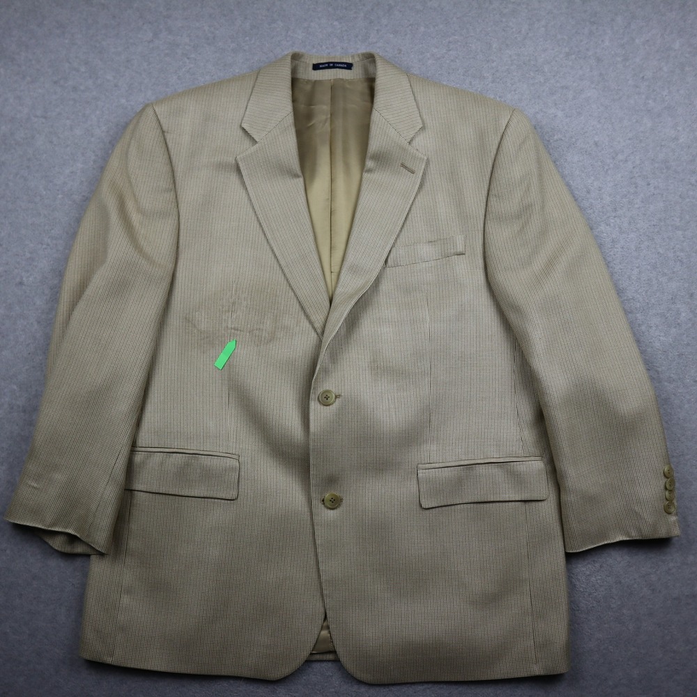 Ralph Lauren Sport Coat Mens 44R Tan Micro-Houndstooth Two-Button Blazer Canada